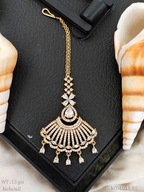 Elegant Stone Studded Maang Tikka Ethnic Wear