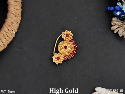 Antique Jewellery Designer High Gold Polish Fancy Style Nath  