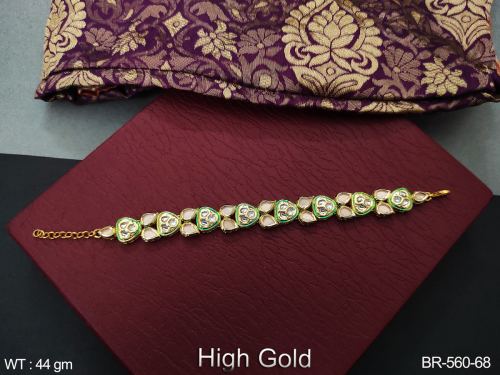 Classic Kundan Bracelet in Peach, photo 10 of 13