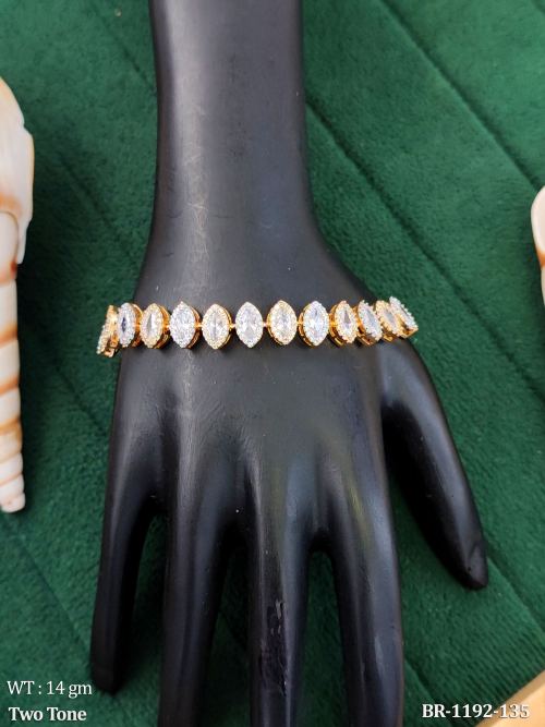 American Diamond Marquise Two Tone Bracelet for Women