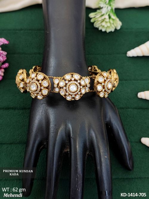 Premium Kundan Mehendi Kada Traditional Wedding Jewelry  