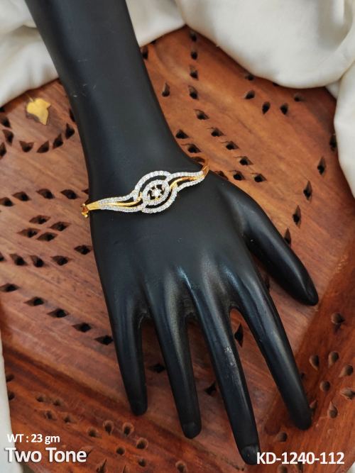 CZ Kada Bracelet in Two-Tone Finish
