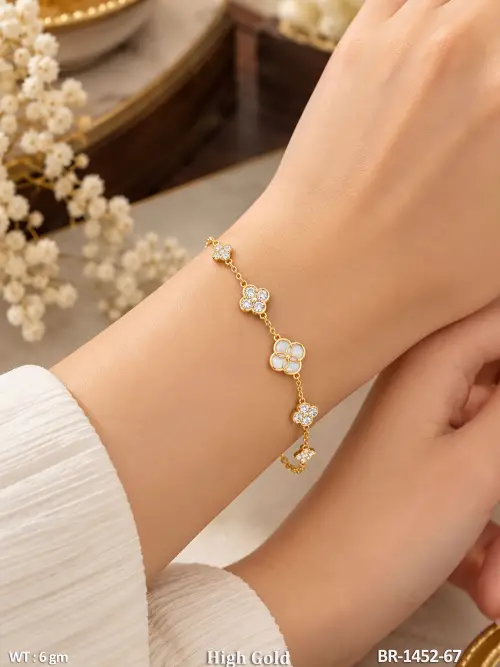 Fancy American Diamond Flower Bracelet
