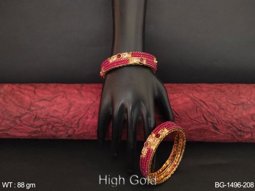 Party Wear Minimal Bangles for Women Set of 2