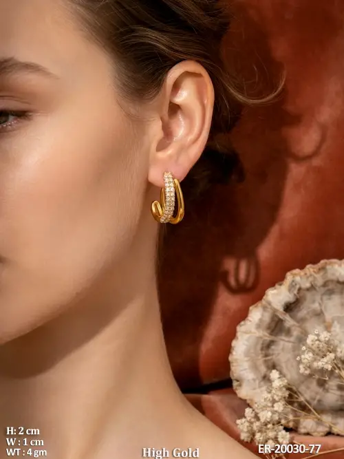 Stylish High Gold Party Wear Earrings