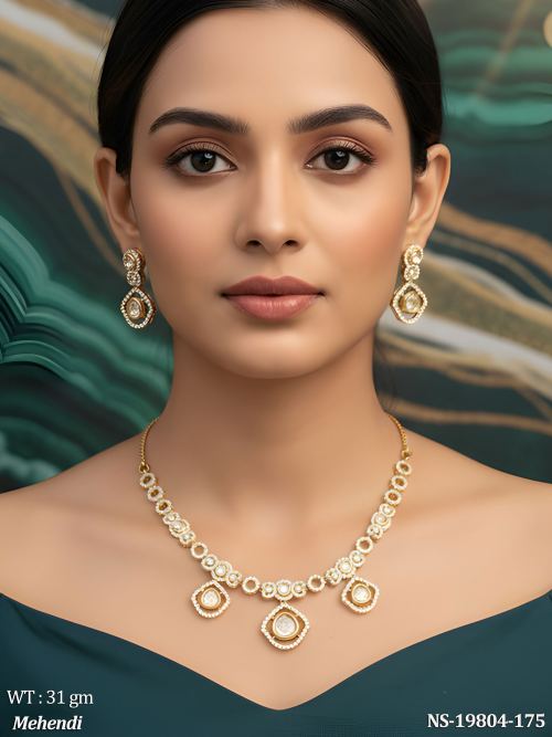 Festive Mehendi Finish Necklace Set for Women