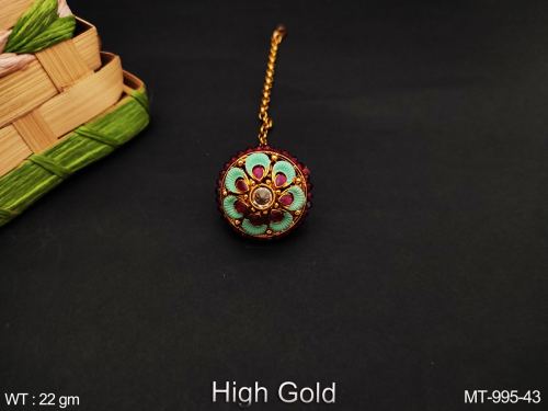 Round Stone-Studded Maang Tikka