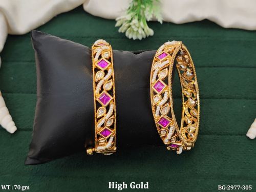 Kundan Bangles with Stone Work Set of 2, photo 2 of 2