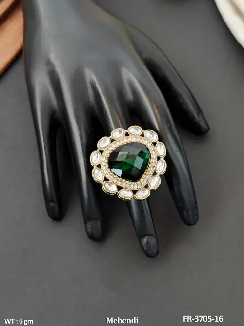 Vintage Full Stone Floral Border Ring