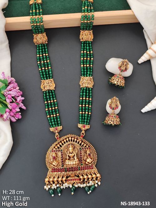 Pearl Necklace Set for Women in Green, photo 3 of 5