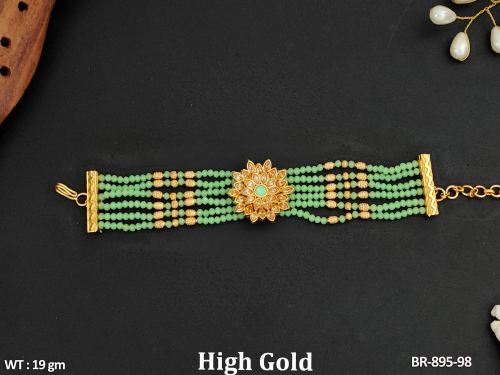 Graceful Stone-Studded Bracelet for Women in Mint Green, photo 8 of 8