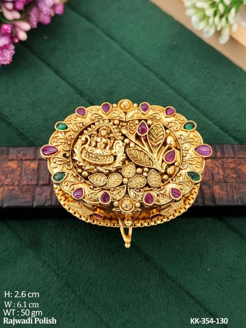 Designer Rajwadi Polish Full Stone Sindoor Box  