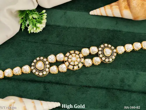 Kundan High Gold Polish Full Kundan Stone  Hair Accessories  