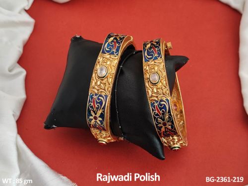 Meenakari Bangle Set in Rajwadi Finish for Women