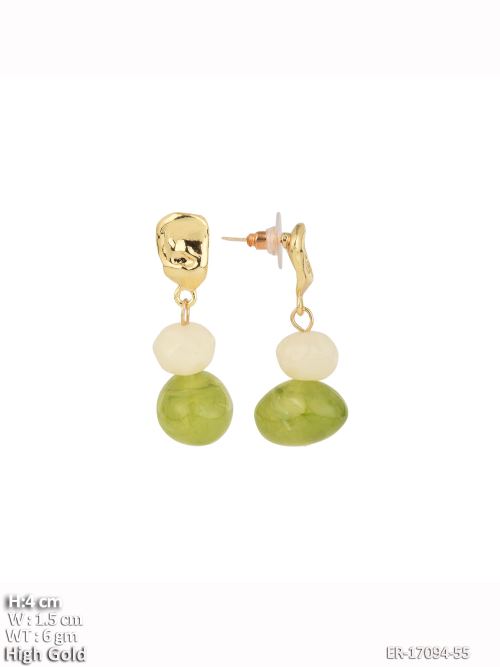 Lightweight Stone-Studded Drop Earrings for Women, photo 2 of 3