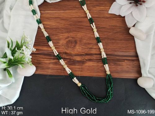 Party Wear Antique Mala with Beads in Green, photo 8 of 15