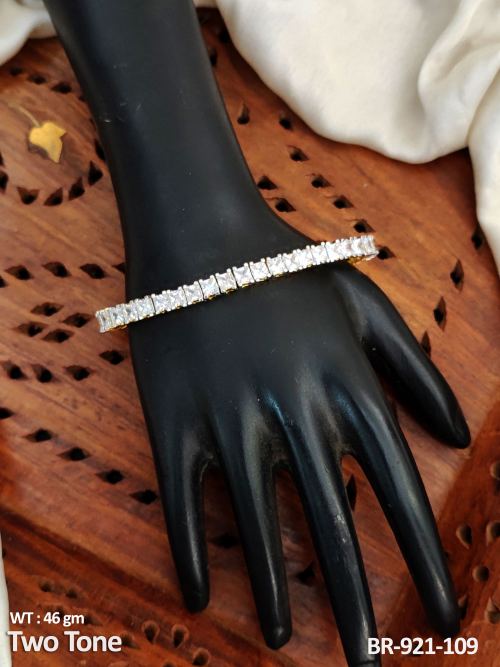 White Bracelet with Stone Work