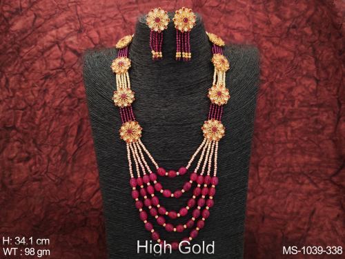 Beaded Ethnic Mala for Women in Ruby, photo 5 of 8