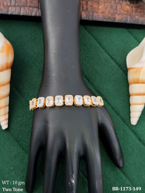 Luxury Two Tone American Diamond Bracelet