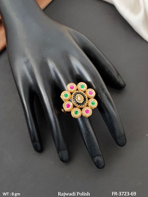 Fancy Designer Full Stone Antique Finger Ring