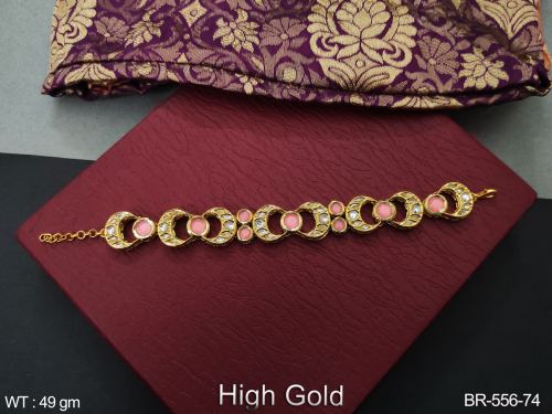 Kundan Bracelet in Neon Peach, photo 11 of 12