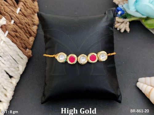 Kundan Bracelet for Women in Ruby, photo 4 of 10