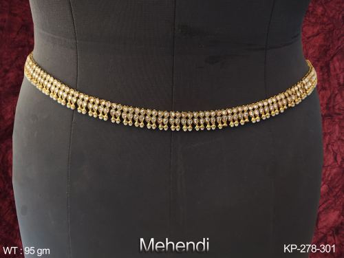Antique Desing Mehendi Polish Beautiful Fancy Style wedding wear Antique Jewellery Kamarpatta (Hip Balt)   