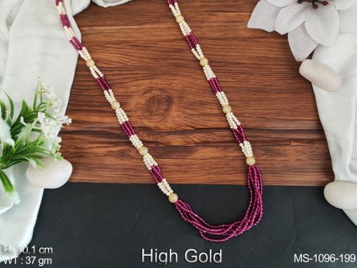 Party Wear Antique Mala with Beads in Ruby, photo 9 of 15