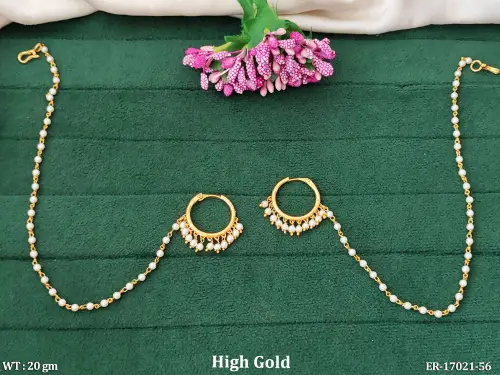 Party Wear Antique Bali Earrings with Kaan Chain