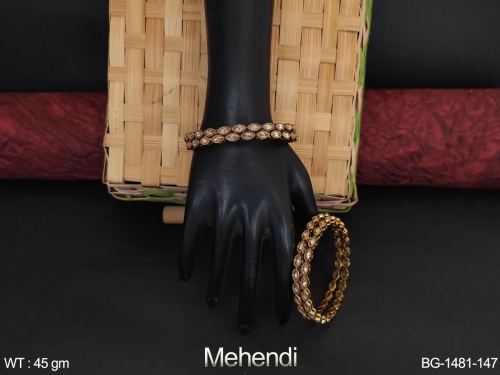 Stone-Studded Minimal Bangles for Women