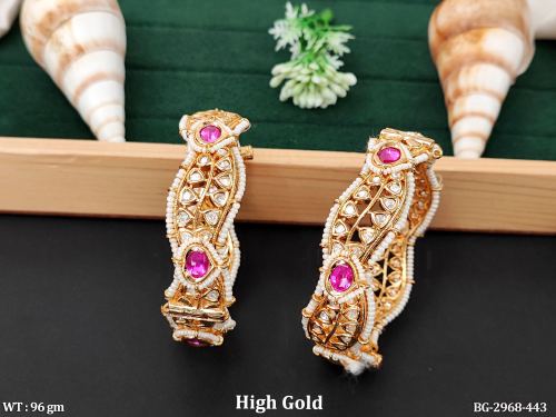 Wedding Wear Kundan Bangles for Women Set of 2, photo 2 of 2