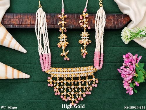 Short Necklace Set with CZ Stones in Pink, photo 2 of 4