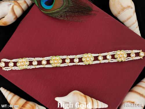 Kundan High Gold Polish Designer Full Stone Party Wear Hair Accessories  
