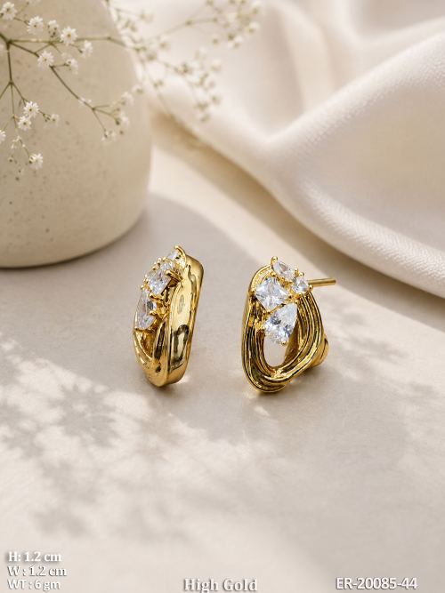 Designer Full Stone High Gold Earrings