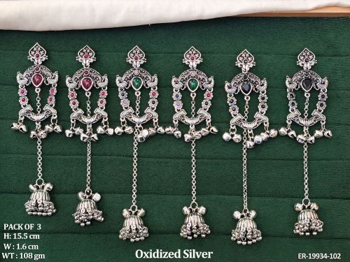 Tassel Stone-Studded Earrings for Women, photo 2 of 3