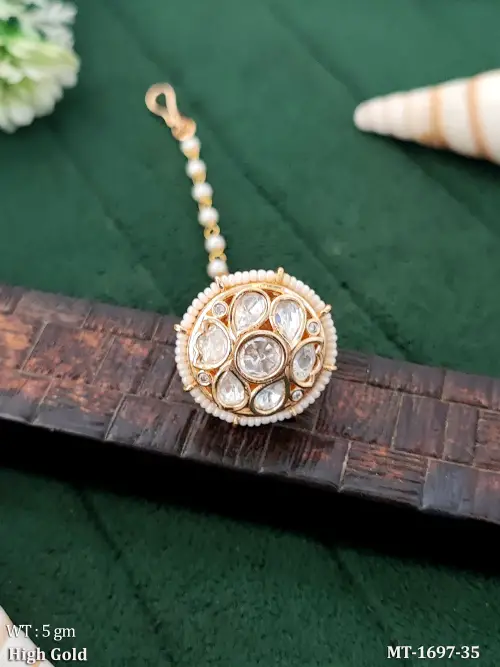 Pearl Accent Designer Maang Tikka