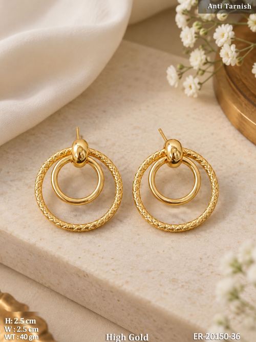 Double-Layer Stone-Studded Hoop Earrings for Women, photo 2 of 3