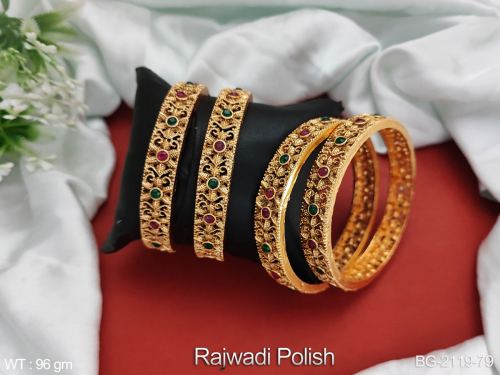 Rajwadi Finish Bangles for Women Set of 4