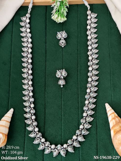 Oxidised Finish Statement Necklace Set for Women