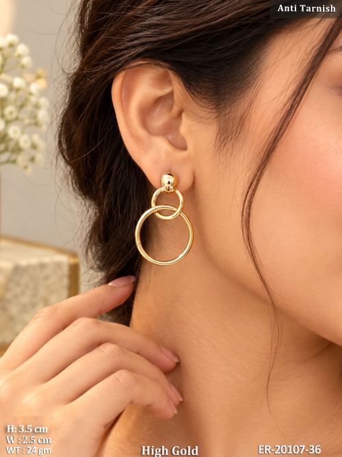 Linked Ring Drop Earrings for Women