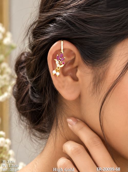 Stylish Floral Pearl Drop Earrings