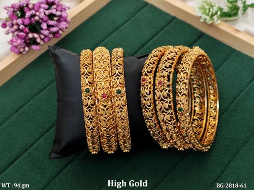 Stone-Studded Bangles for Women Set of 6