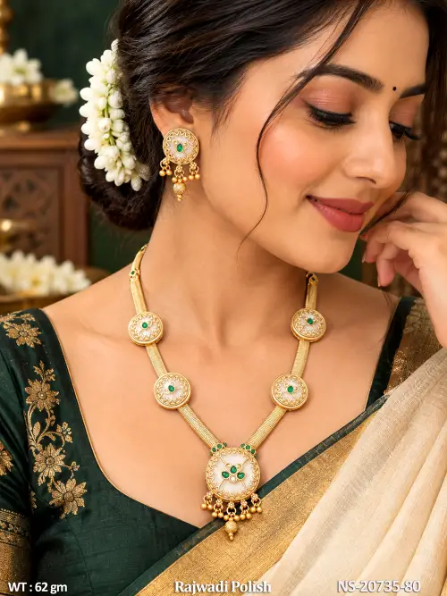 Long Stone-Studded Jewellery Set for Women