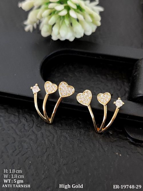 Heart Stone-Studded Stud Earrings for Women, photo 2 of 2