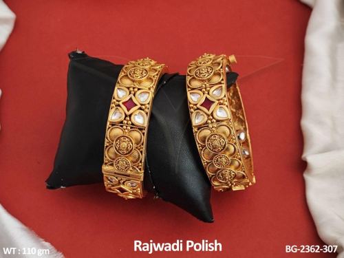 Antique Bangles in Rajwadi Finish Set of 2