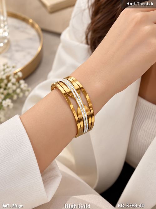 Anti Tarnish American Diamond Designer Kada
