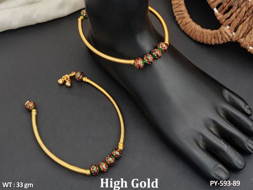 Designer Antique Jewellery High Gold Polish Party Wear Payal  