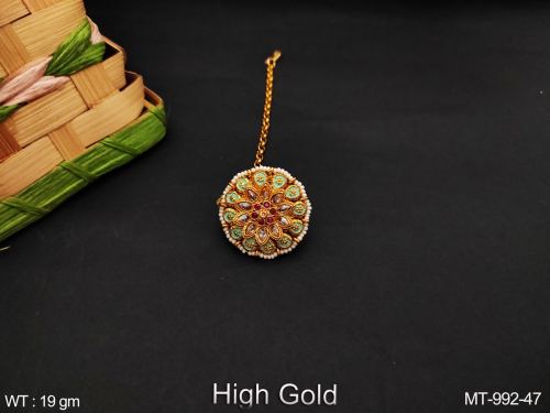 Party Wear South Indian Maang Tikka with Stone Work