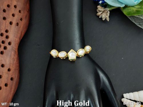 Classic Kundan Bracelet for Women in White, photo 5 of 6