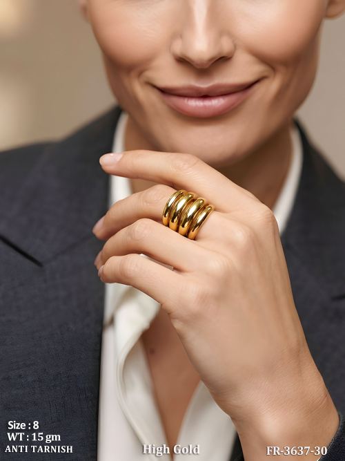 Fancy High Gold Statement Ring for Women